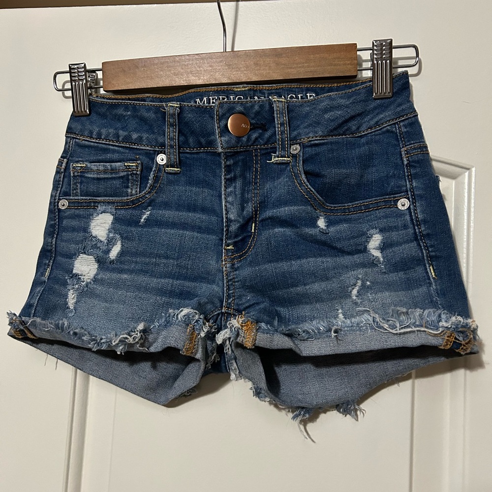 Distressed American eagle jean shorts